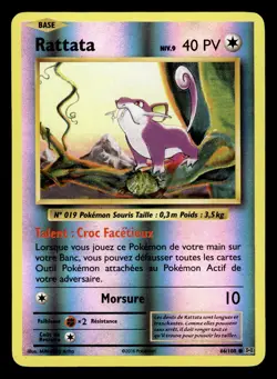 Carte Pokemon Rattata 66/108 Reverse XY Evolutions Francais - Image 1