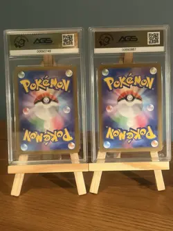 Pokemon TCG 2x 2025 AGS Graded 10 Mega Symphonia AR Helioptile and Stufful - Image 4