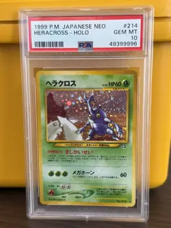 Heracross Holo Japanese Neo Genesis PSA 10 GEM MINT Pokemon Card - Image 1