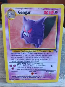 Pokemon Gengar 20/62 Fossil Regular moderately played - Image 4
