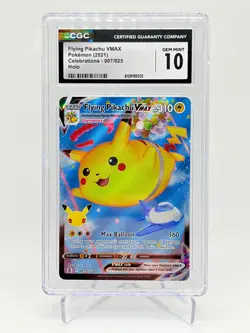 CGC 10 Gem MT Pokemon English Flying Pikachu VMAX 007/025 2021 Celebrations Holo - Image 1