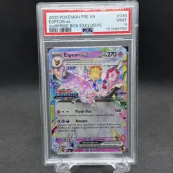 Pokemon Espeon Ex 034 PSA 9 Mint Prismatic Evolutions Stamped Pokemon TCG Card - Image 1