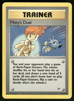 Pokemon Cards Misty's Duel 123/132 Unlimited Gym Heroes WOTC Common LP - Image 1