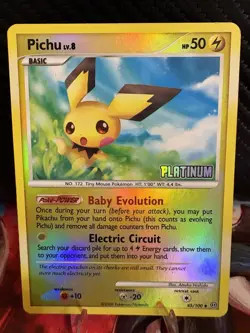 Pichu 45/100 Platinum Reverse Holo Pokemon Card 2008 LP - Image 1