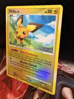 Pichu 45/100 Platinum Reverse Holo Pokemon Card 2008 LP - Image 2