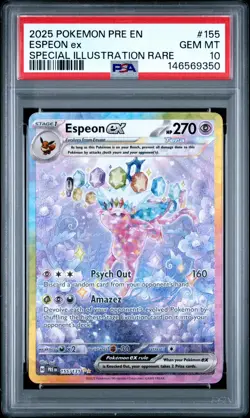 Pokemon 2025 Espeon ex 155/131 SIR Prismatic Evolutions GEM MINT PSA 10 - Image 1