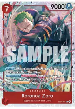 One Piece Roronoa Zoro EB04-007 SR ENGLISH OP15 - Image 1