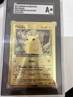 Metal Pokemon Cards Pikachu (SGC Graded A), 2021 Ultra Premium Collection! - Image 1