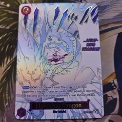 Lightning Dragon R OP15-077 Parallel Manga Kami's Island One Piece Card ENGLISH - Image 1