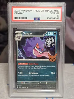 PSA 10 Gem Mint Gengar Graded Pokemon Card #057 Trick or Trade 2024 - Image 1