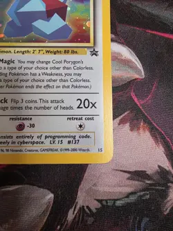 Pokemon TCG Cool Porygon #15 Holo Black Star Promo Card DA102083 - Image 4
