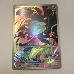 BULBASAUR MEGA EVOLUTION STAMPED ILLUSTRATION RARE FA 133/132 English Promo Card - Image 1