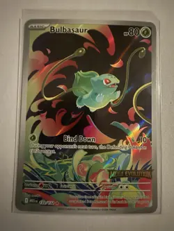 BULBASAUR MEGA EVOLUTION STAMPED ILLUSTRATION RARE FA 133/132 English Promo Card - Image 3