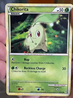 POKEMON CHIKORITA 53/95 COMMON CALL OF LEGENDS NM CARD - Image 1