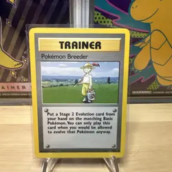 Pokemon Breeder Base Set Trainer Card 76/102 Rare Pokemon TCG LP - Image 1