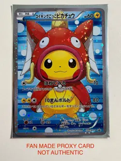 Poncho-Wearing Magikarp Pikachu 150/XY-P Full Art Japanese CUST0M Fan Art Card - Image 1