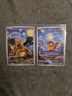 Van Gogh Pokemon Art Card Bundle Charizard & Pikachu Starry Night Set - Image 2