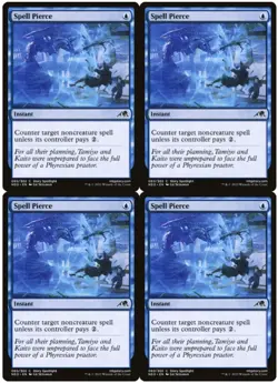 MTG Spell Pierce x4 Kamigawa: Neon Dynasty Common NM Playset - Image 1