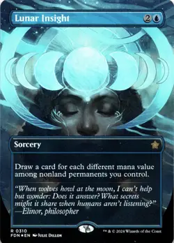 Lunar Insight FOIL BORDERLESS Foundations Magic MTG NM - Image 1