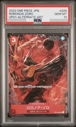 PSA10 Roronoa Zoro Alternate Art OP01-025 OP01 2022 One Piece Card Japanese - Image 1