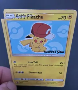 2017 Pokemon Ash's Pikachu SM113 ( Damaged) - Image 1