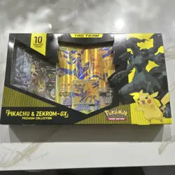 Pokemon Pikachu & Zekrom-GX Premium Collection Box Booster Oversize Card English - Image 1