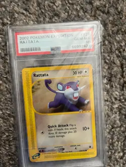 PSA 10 2002 POKEMON EXPEDITION 1ST ED #128 RATTATA ENGLISH Yuka Morri LOW POP - Image 1