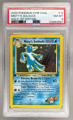 2000 Pokemon Gym Challenge 1st Edition 12 Misty's Golduck Holo PSA 8 129663567 - Image 1