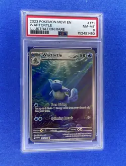 2023 POKEMON MEW EN-151 ILLUSTRATION RARE #171 WARTORTLE PSA 8 - Image 1