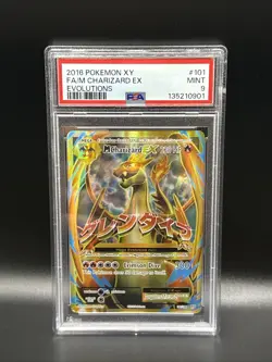 PSA 9 MINT 2016 POKEMON XY EVOLUTIONS #101 FA/M CHARIZARD EX EVOLUTIONS - Image 1