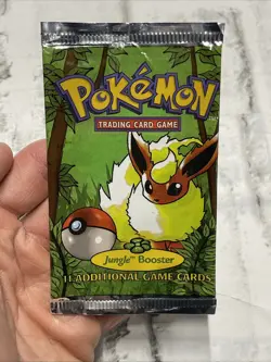 Pokemon Jungle Unlimited EMPTY Booster Pack Art Display - Flareon Vintage Rare - Image 1