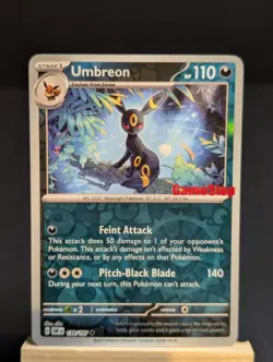 Pokemon Umbreon GameStop Stamped Promo Reverse Holo 130/197 Obsidian Flames NM - Image 1