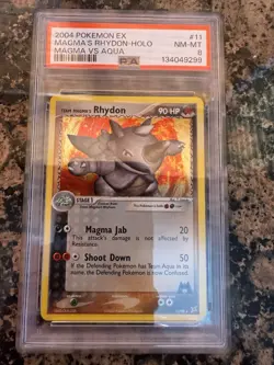 Pokemon TCG - Team Magma's Rhydon 11/95 - Team Magma vs Team Aqua - PSA 8 - Image 1