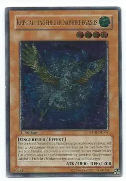 Yugioh! Crystal Beast Sapphire Pegasus FOTB-EN004 GERMAN Ultimate Rare 1st Ed. - Image 1