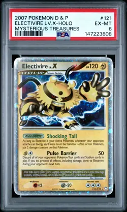 2007 POKEMON DIAMOND & PEARL MYSTERIOUS TREASURES ELECTIVIRE LV.X-HOLO PSA 6 - Image 1