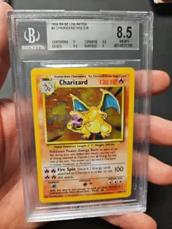 1999 Charizard Base Unlimited Holo #4/102 BGS 8.5 (9, 8.5, 8.5, 9) - Image 1