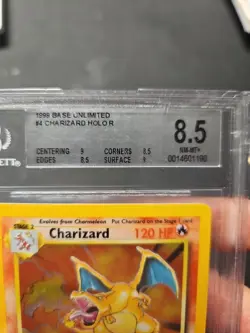 1999 Charizard Base Unlimited Holo #4/102 BGS 8.5 (9, 8.5, 8.5, 9) - Image 3