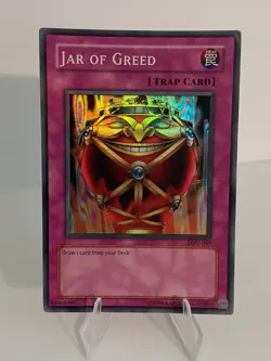 Yugioh - Jar of Greed - LON-047 - Super Rare - HP + Holo Bleed - Image 1