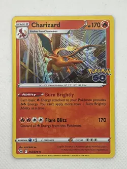 Pokemon Go TCG Card NM/M 010/078 Charizard Holo Rare - Image 1