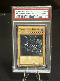 Red-Eyes B. Dragon LOB-070 The Legend of Blue Eyes White Dragon-Unlimited PSA 8 - Image 1
