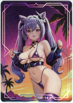 ❤KEQING - Goddess Story Anime Waifu Doujin Card - UNDER THE NIGHTGOWN - NR-14 - Image 1