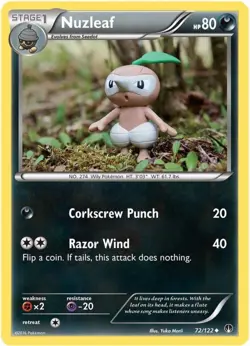 Nuzleaf 72/122 XY BREAKpoint Mint Pokemon Card - Image 1