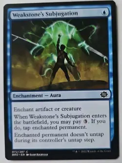 MTG Magic The Gathering Card Weakstone's Subjugation Enchantment Aura Blue BRO - Image 1