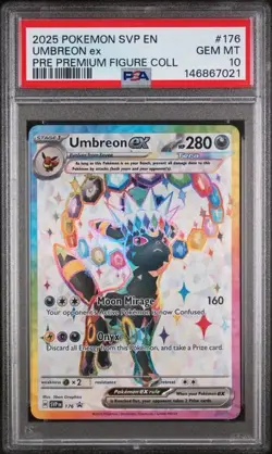 2025 POKEMON SVP BLACK STAR PROMO 176 UMBREON ex PRE PREMIUM FIGURE COLL PSA 10 - Image 1