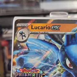 Lucario ex 051 Pokemon Prismatic Evolutions Double Rare Stamped Promo Card 😍🔥 - Image 5
