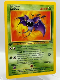 Zubat 57/62 Fossil 1st Ed Non Holo WotC 1999 Vintage Pokemon TCG Card - Image 2