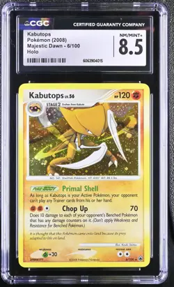 CGC 8.5 Kabutops 2008 Majestic Dawn 6/100 Holo Pokemon Card - Image 1