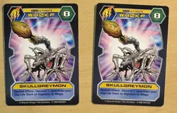 2 Digimon D-Tector SKULLGREYMON Cards 2002 Bandai DT-101. Ultimate, WH0FK - Image 1