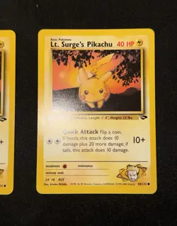 Pokemon Card - 1st Edition - Lt. Surge’s Pikachu - (84/132) Gym Heroes X 2 - Image 3