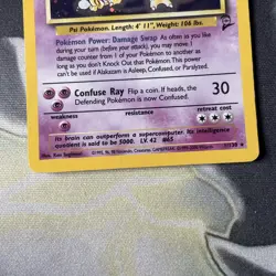 Pokemon Alakazam TCG Base Set 2 1/130 Holo Unlimited Rare WOTC Card SWIRL - Image 3
